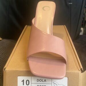 Brand New!  Open toe high block heel pumps in Rose. Size 10